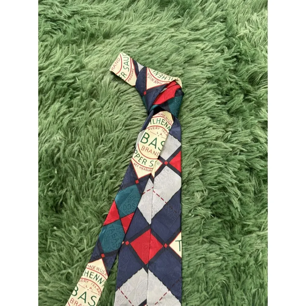 Vintage Tabasco McIlhenny Co. Hot Sauce Logo Necktie Men's Novelty Tie Made in